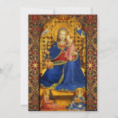 Invitation VIERGE AVEC ENFANT ET ANGES Fête de Noël Bleu (Devant)