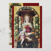 Invitation VIERGE AVEC ENFANT rouge (Devant / Derrière)