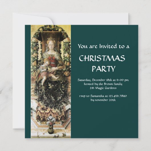 Invitation VIERGE AVEC vert enfant (Dos)