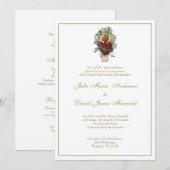 Invitation Vierge catholique Marie Croix Mariage floral (Devant / Derrière)