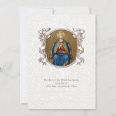 Invitation Vierge catholique traditionnelle Marie mai Crowne (Dos)