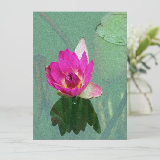 invitation vierge de fleur de nénuphar rose (Debout devant)