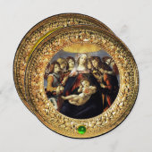 Invitation Vierge de la grenade Jeu vert de la fête de Noël (Devant / Derrière)