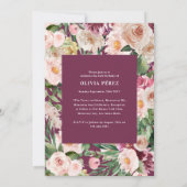 Invitation Vierge élégant violet moderne florale photo annive (Dos)