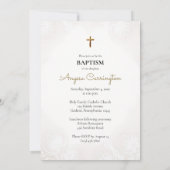 Invitation Vierge et enfant Ornate Gold Frame Baptême catholi (Dos)