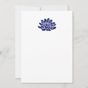 Invitation vierge Fleur de Lotus Bleu Saphir