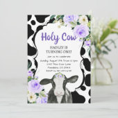 Invitation Vierge florale pourpre Je suis une fille premier a (Debout devant)