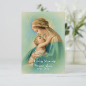 Invitation Vierge Marie Jésus Prière commémorative funéraire  (Debout devant)
