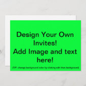 Invitation vierge personnalisé (Devant / Derrière)