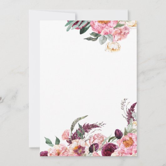 Invitation Vierge Rose Pâle Bourguignon Pivoine Ro (Devant)