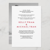 Invitation vietnamienne anglaise Design moderne (Devant / Derrière)