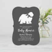 Invitation Vieux anglais Sheepdog Baby shower de chien Neutre (Debout devant)