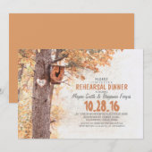 Invitation vieux arbre rustique pays REHEARSAL DÎNER invitati (Devant / Derrière)