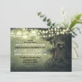 Invitation vieux arbre sculpté lumières scintillantes mariage (Debout devant)