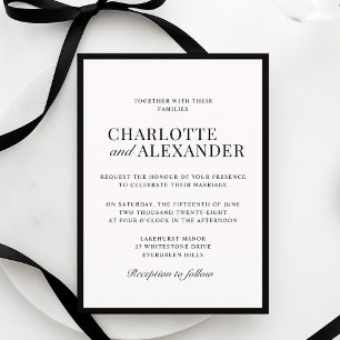 Invitation Vieux argent Esthétique, blanc cassé, Mariage enca