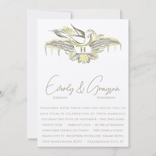 INVITATION VIEUX ARGENT, INSÉPARABLES, (Devant)