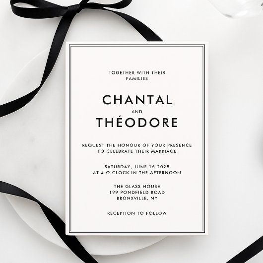 Invitation Vieux argent | Luxe Tranquille | Noir et blanc