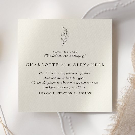 Invitation Vieux argent Mariage esthétique économiser la date