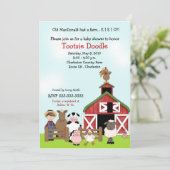 Invitation Vieux baby shower de basse-cour de ferme de (Debout devant)