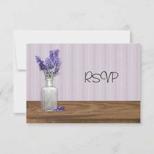 Invitation Vieux Bouteille De Lavender Mariage Réception RSVP (Devant)