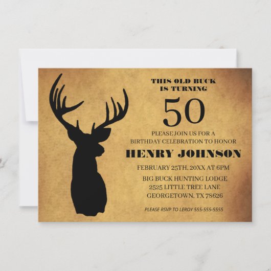 Invitation Vieux Buck 50e fête d'anniversaire (Devant)