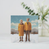 Invitation Vieux Couple Dans La Neige (Debout devant)