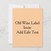 Invitation Vieux gingembre Vin Étiquette Modifier le texte (Dos)