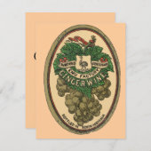 Invitation Vieux gingembre Vin Étiquette Modifier le texte (Devant / Derrière)