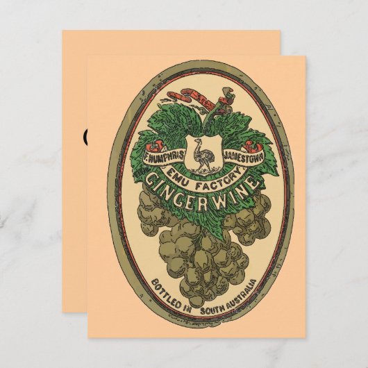 Invitation Vieux gingembre Vin Étiquette Modifier le texte (Devant / Derrière)