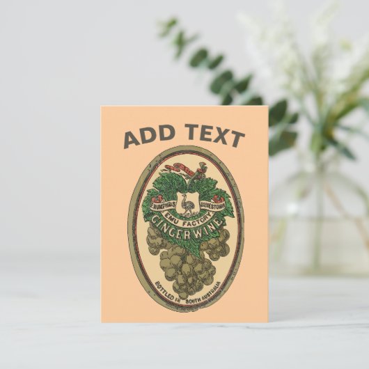 Invitation Vieux gingembre Vin Étiquette Modifier le texte (Debout devant)