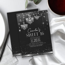 Vieux Hollywood B & W Chandeliers Sweet 16 ID1108