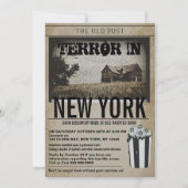 Invitation Vieux journal Haunted Grange Halloween Party (Devant)