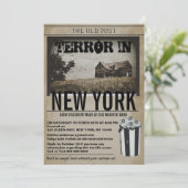 Invitation Vieux journal Haunted Grange Halloween Party (Debout devant)