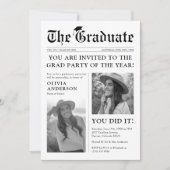 Invitation Vieux journal Photo Graduation Party (Devant)