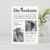 Invitation Vieux journal Photo Graduation Party (Debout devant)