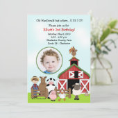 Invitation Vieux MacDonald EIEIO Farm Barnyard Photographie d (Debout devant)