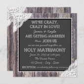 Invitation Vieux Mariage de tableau de bord rustique (Devant / Derrière)