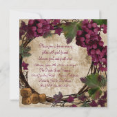 Invitation Vieux Monde Vintage Red Green Raisins Dégustation  (Dos)