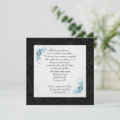 Invitation Vieux Noir Damas cadre renouveau vow (Debout devant)