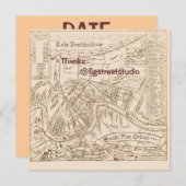 Invitation Vieux Nouvelle-Orléans Mappage modifier le texte,  (Devant / Derrière)