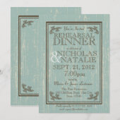 Invitation Vieux panneau en bois 5 x 7 Dîner de répétition (Devant / Derrière)