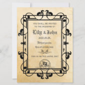 Invitation Vieux papier médiéval personnalisable (Devant)