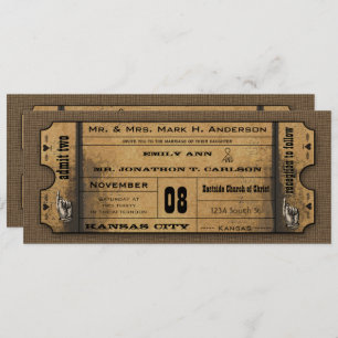 Invitation Vieux papier Vintage de typographie moderne Mariag