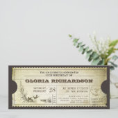 INVITATION VIEUX TICKETS VINTAGES ANNIVERSAIRE (Debout devant)