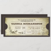 INVITATION VIEUX TICKETS VINTAGES ANNIVERSAIRE (Devant / Derrière)