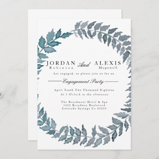 Invitation Vigne bleu acier | Groupe d'engagement de l'aquare (Devant / Derrière)