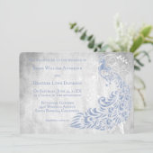 Invitation Vigne bleu clair Peacock Leaf (Debout devant)