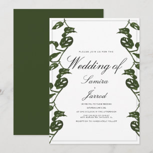 Invitation Vigne botanique tropicale Monstera Adansonii pour