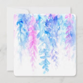 Invitation Vigne d'aquarelle bleu carré soirée réception (Dos)