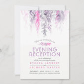 Invitation Vigne d'aquarelle violet rose soirée réception (Devant)